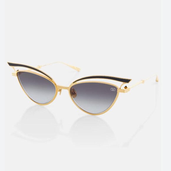 NWT VALENTINO SUNGLASSES V-GLASSLINER GOLD GRAY SUNGLASSES VALENTINO VLS-118A